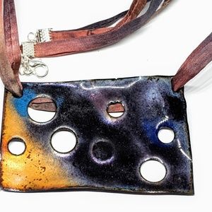 Handcrafted Vitreous Enamel Pendant Necklace